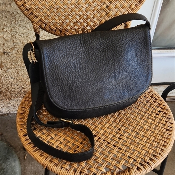Vintage Coach 4903 Sonoma Flap‎ Black Leather Saddle Bag - Picture 1 of 13